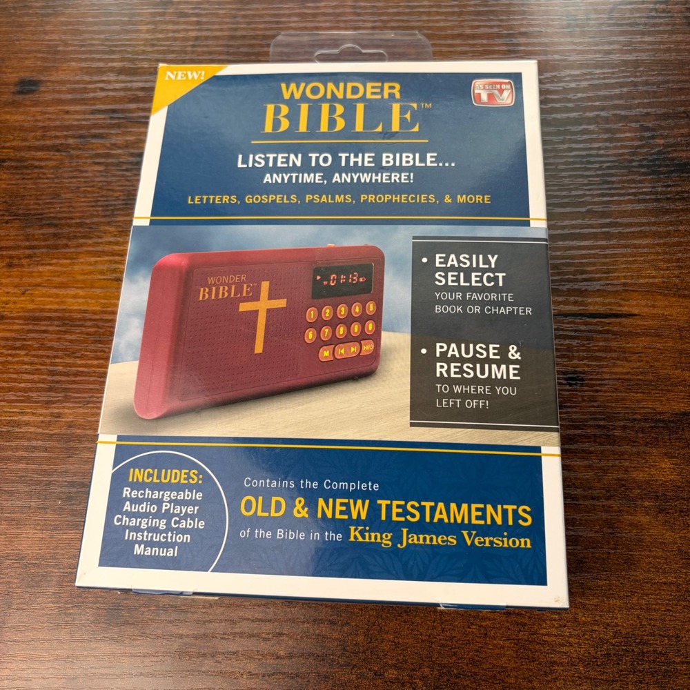 Wonder Bible KJV Audio Player Rechargeable King James Version WB011124 New